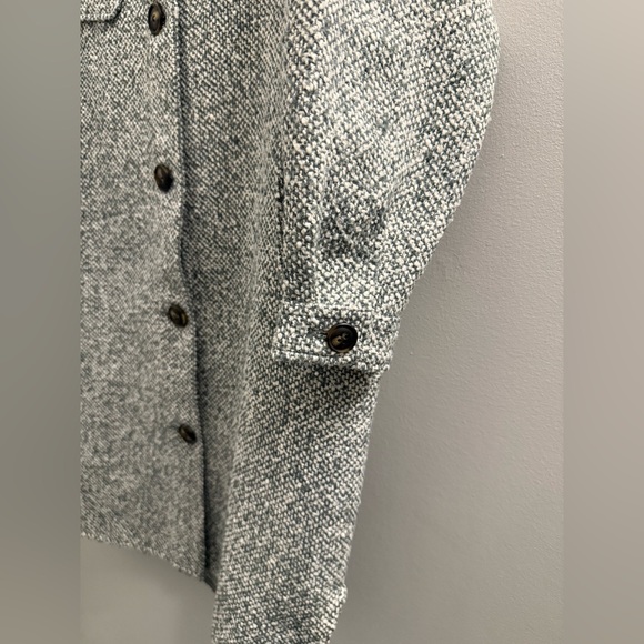 🆕 Vero Moda | Green and White Oversized Long Tweed Shacket Jacket with Pockets - Picture 6 of 15